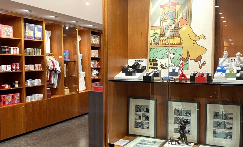 Photo of the Tintin shop in Brussels
