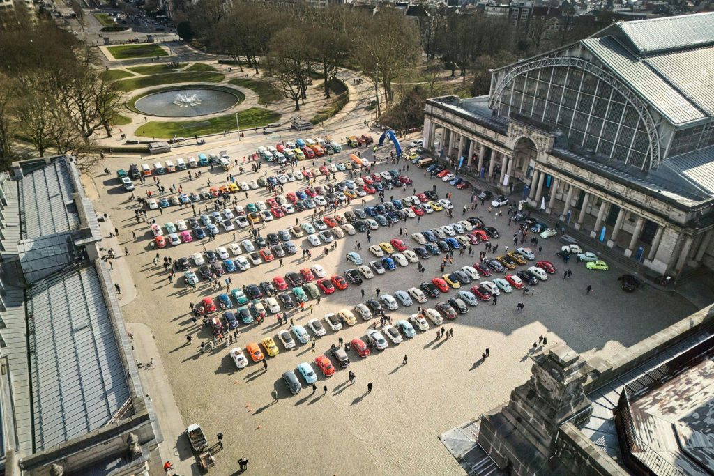 Cars outside Autoworld museum Brussels